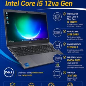 Laptop Dell i5 12va 32gb ddr5 video dedicado nvidia 4gb