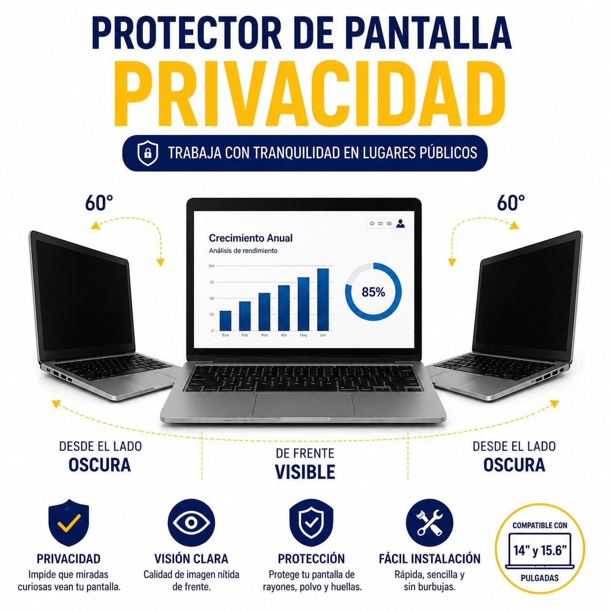 Protector de privacidad para pantallas de laptop