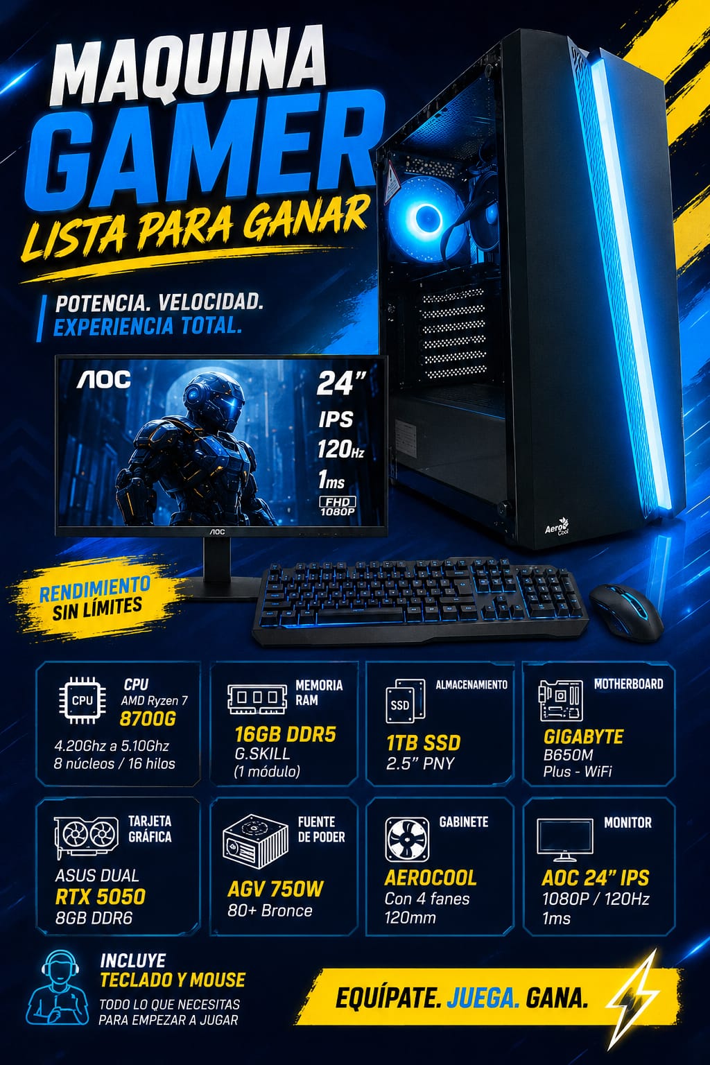 Computadora de alto rendimiento gamer AMD Ryzen 7 - Imagen 3